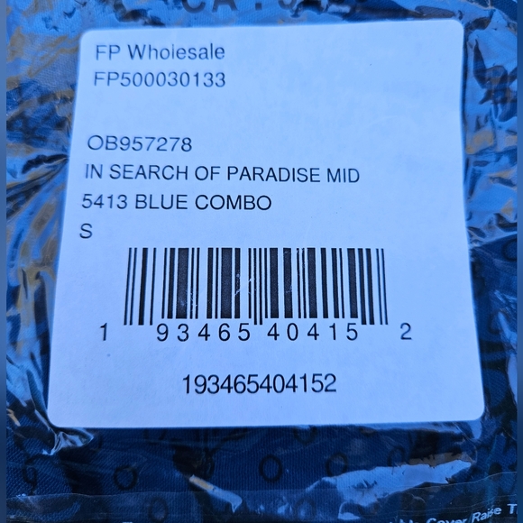 Free People In Search Of Paradise Midi Dress Blue Mixed Print Flowy Small NWT - Picture 12 of 16